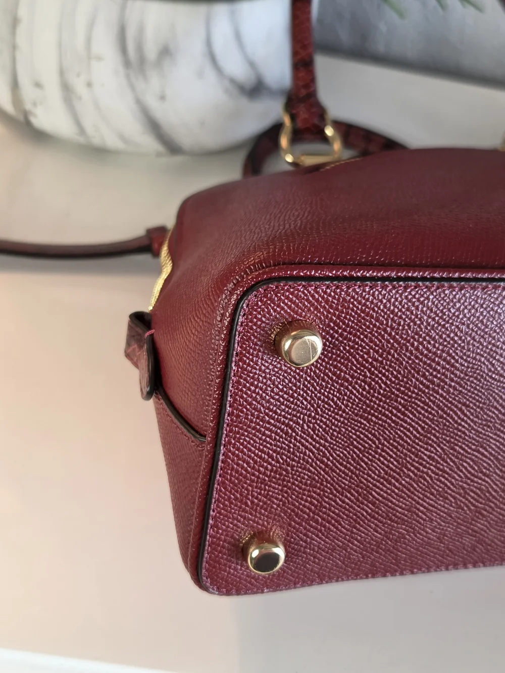 Coach Katy Dome Satchel Crossbody Cherry Snake Embossed C5832 NWT